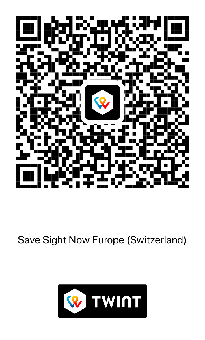 Codi QR de TWINT per fer un donatiu a Save Sight Now Europe (Suïssa)